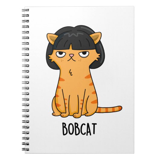 Bobcat Grappige Kat Bob Kapsel Woordgrap  Notitieboek (Voorkant)