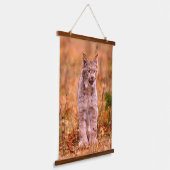 Bobcat Hunting | Autumn Forest Hangend Wandkleed (Gebogen)