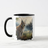 Bobcat in bosvlakte  mok (Links)