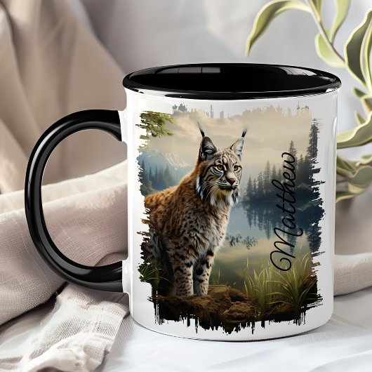 Bobcat in bosvlakte  mok