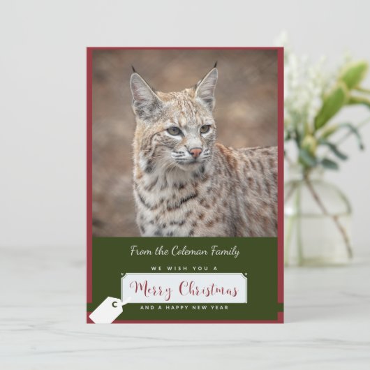 Bobcat Kerst Kaart (Staand voorkant)