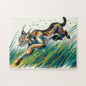 Bobcat Leaping Puzzel Legpuzzel (Horizontaal)