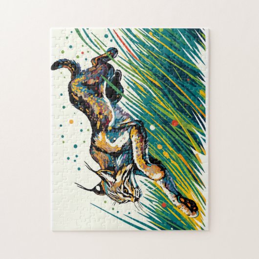 Bobcat Leaping Puzzel Legpuzzel (Verticaal)