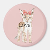 Bobcat Leopard Love Magneet (Voorkant)
