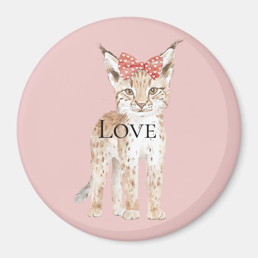 Bobcat Leopard Love Magneet (Voorkant)