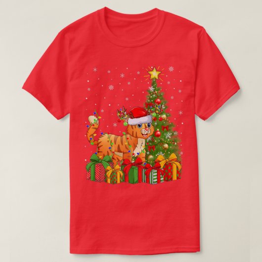 Bobcat Lighting Xmas - kerstboom Santa Hat Bobcat  T-shirt (Design voorkant)