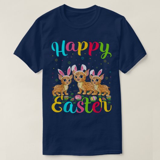 Bobcat Lover Funny Easter Bunny Bobcat Happy E T-shirt (Design voorkant)
