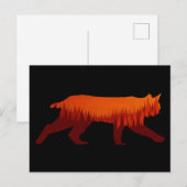Bobcat Lynx Forest Tree Landscape Wilderness Sun Briefkaart (Voorkant / Achterkant)