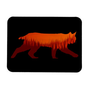 Bobcat Lynx Forest Tree Landscape Wilderness Sun Magneet