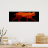Bobcat Lynx Forest Tree Landscape Wilderness Sun Poster (Keuken)