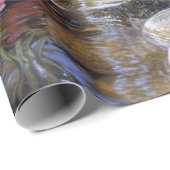 Bobcat met wilde bloemen Schilderachtig Art Decoup Cadeaupapier (Rol Hoek)