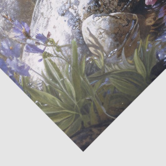 Bobcat met Wildflowers Decoupage Tissuepapier (Detail)