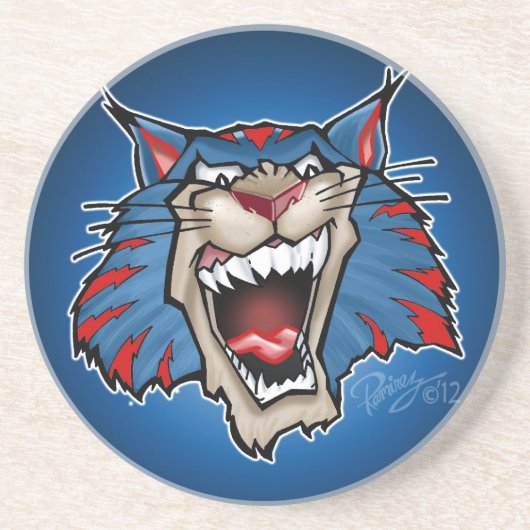 Bobcat-Onderzetter Zandsteen Onderzetter (Voorkant)