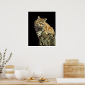 Bobcat op een rots van Junglewalk.com Poster (Keuken)