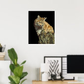 Bobcat op een rots van Junglewalk.com Poster (Thuiskantoor)
