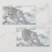 Bobcat op sneeuw visitekaartje (Voorkant / Achterkant)