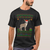 Bobcat Santa Hat Matching Ugly Bobcat Kerstcat T-shirt (Voorkant)