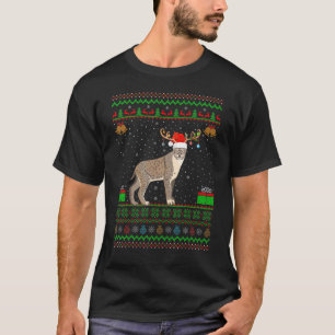 Bobcat Santa Hat Matching Ugly Bobcat Kerstcat T-shirt