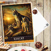 Bobcat | Schattige familie  Briefkaart