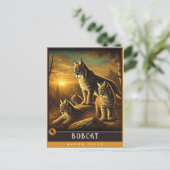 Bobcat | Schattige familie Briefkaart (Staand voorkant)