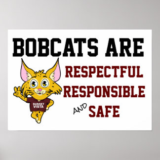Bobcat-schoolregels verantwoordelijk voor het resp poster