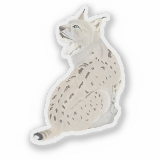 Bobcat Sitting Woodland Animal  Sticker (Voorkant)