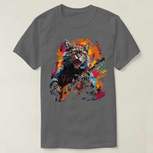Bobcat spelen gitaar t-shirt (Design voorkant)