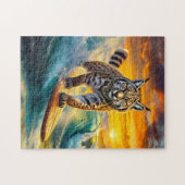 Bobcat Surfen Alaska Design van Rich AMeN Gill Legpuzzel (Horizontaal)