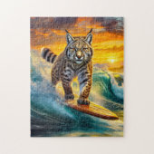 Bobcat Surfen Alaska Design van Rich AMeN Gill Legpuzzel (Verticaal)