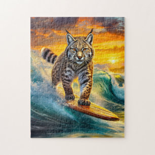 Bobcat Surfen Alaska Design van Rich AMeN Gill Legpuzzel