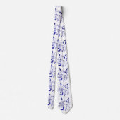 Bobcat Wild Cat Team Mascot Necktie Blue/White Stropdas (Achterkant)