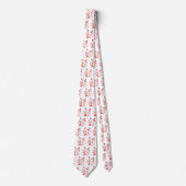 Bobcat Wild Cat Team Mascot Necktie Red/White Stropdas (Voorkant)
