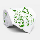 Bobcat Wild Cat Team Mascotte Ketting Groen/Wit Stropdas (Opgerold)