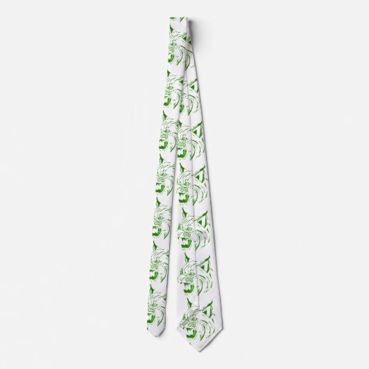 Bobcat Wild Cat Team Mascotte Ketting Groen/Wit Stropdas (Achterkant)