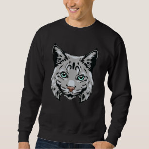 Bobcat Wildcat Staring Cool Animal Head Face Masc Trui