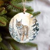 Bobcat  Winter Woodland Keramisch Ornament