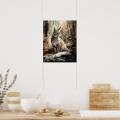 Bobcat Woodland Animal Art Print Poster (Keuken)