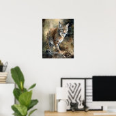 Bobcat Woodland Animal Art Print Poster (Thuiskantoor)