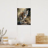 Bobcat Woodland Animal Art Print Poster (Keuken)