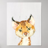 Bobcat Woodland-kinderkamer Kunstprint Poster (Voorkant)