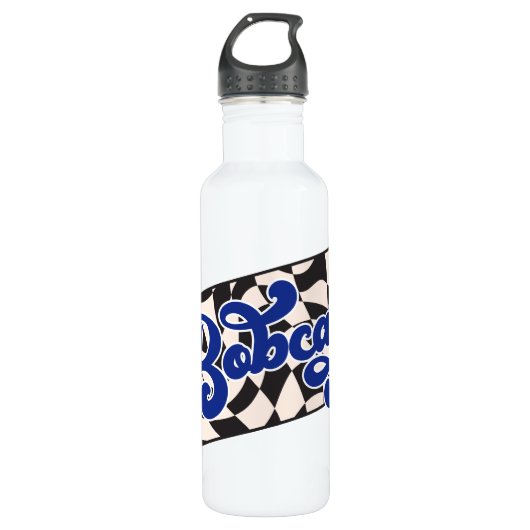 Bobcats Checkerboard Water Bottle: Blue Waterfles (Voorkant)