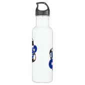 Bobcats Checkerboard Water Bottle: Blue Waterfles (Achterkant)