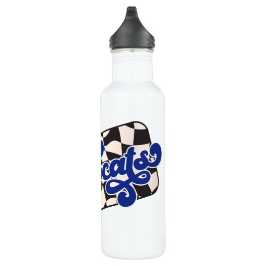 Bobcats Checkerboard Water Bottle: Blue Waterfles (Rechts)