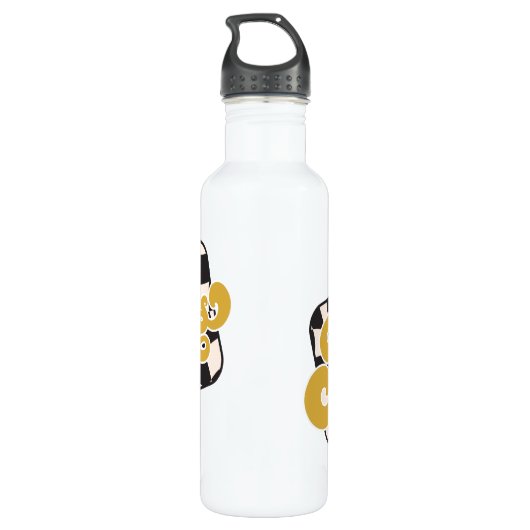 Bobcats Checkerboard Water Bottle: Gold v2 Waterfles (Achterkant)