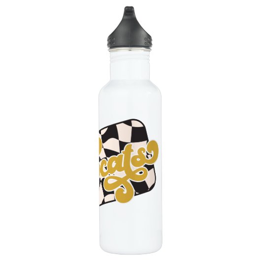 Bobcats Checkerboard Water Bottle: Gold v2 Waterfles (Rechts)