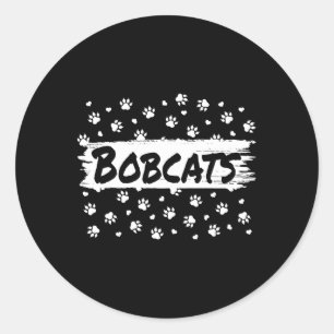 Bobcats Mascotte School Spirit Mannen Vrouwen Luip Ronde Sticker