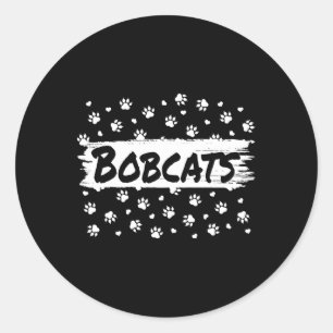Bobcats mascotte terug naar school Spirit Footprin Ronde Sticker