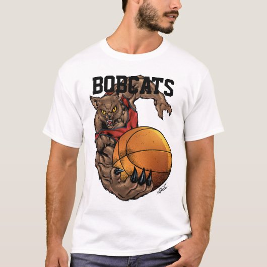 Bobcats Realistisch bobcat Basketbalteam T-shirt (Voorkant)