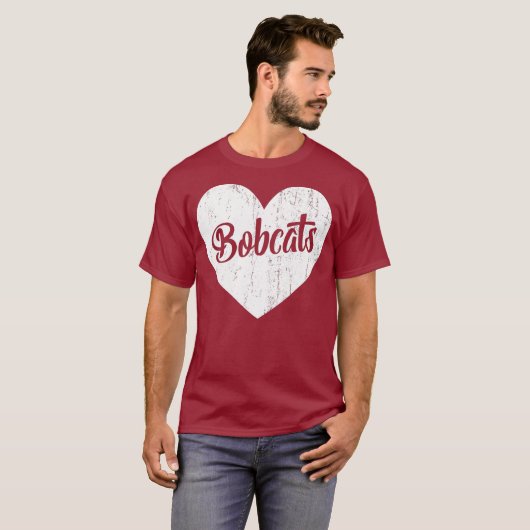 Bobcats School Sports Fan Team Spirit Mascot T-shirt (Voorkant volledig)