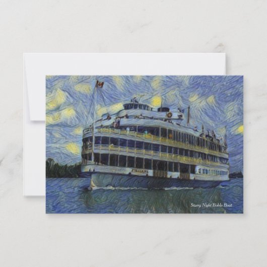 Boblo Boat Sterrennacht Note Card Bedankkaart (Voorkant)